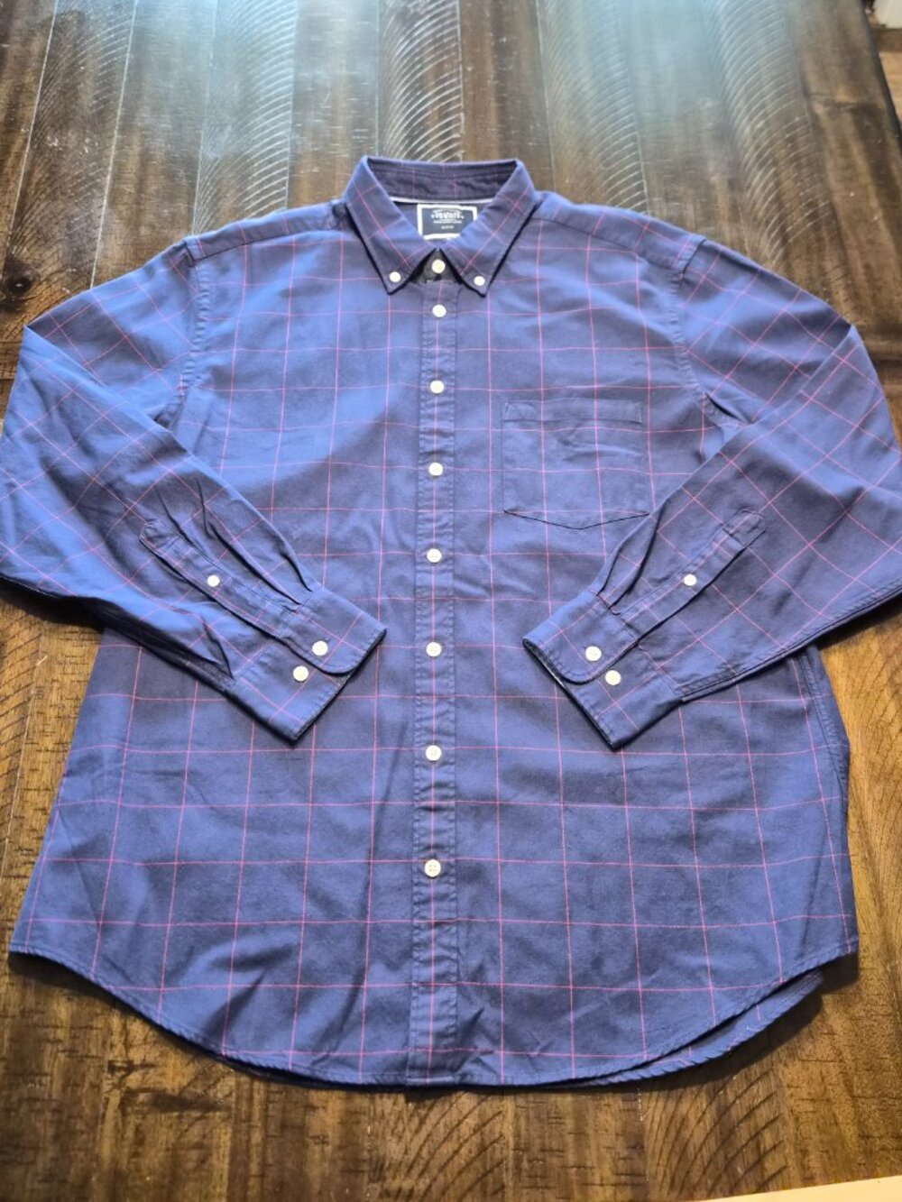 Charles Tyrwhitt Long Sleeve Dress Shirt Mens Sz Xl Slim Fit Red Blue Nwot G571 — image 2 of 8